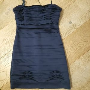BCBG MAXAZRIA Strap Or Strapless Cocktail Dress, Navy Blue, SIZE 6